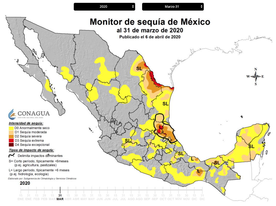 mapa sequia mexico