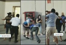 (Video) Pareja agrede a guardias de seguridad por supuesto robo
