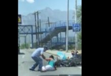 (Video) Mujer “choca” con motociclista