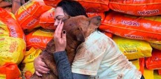 (Viral) Firulais recibe con tierno abrazo a mujer que le llevó comida