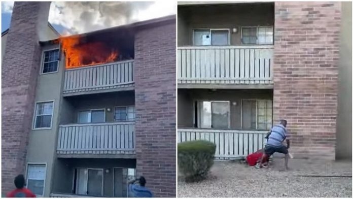 [Video] Madre arroja a su bebé para salvarlo de un incendio en Arizona