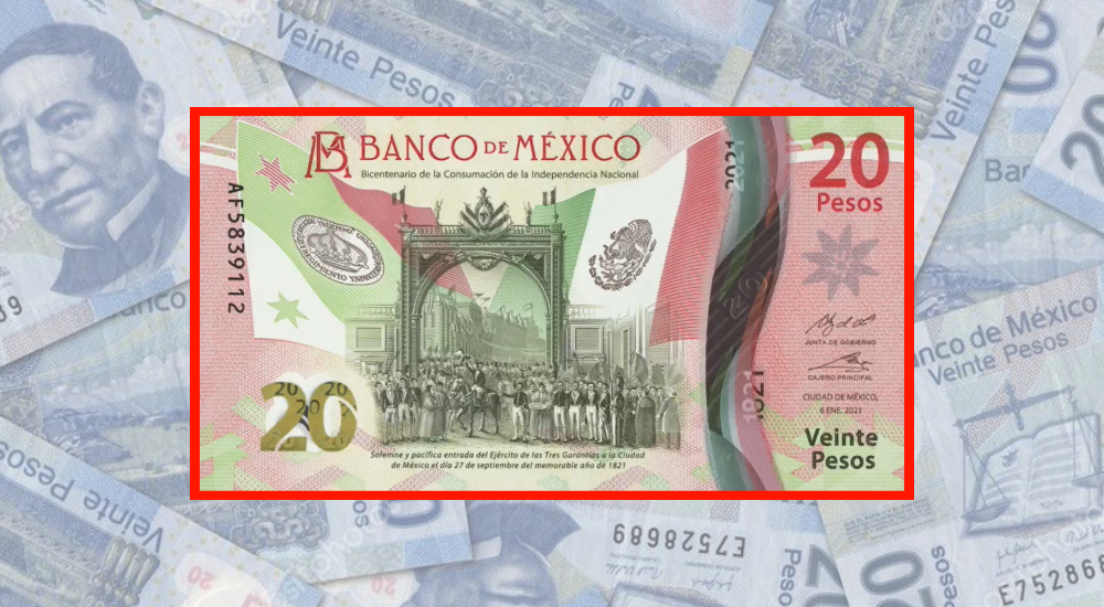 billete de 20 pesos