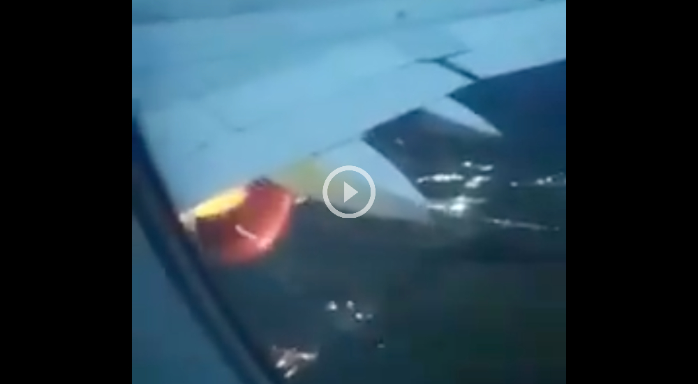 video avion de viva aerobus turbina fuego
