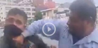 (VIDEO) Captan riña entre empleado de Telmex y oficial de Movilidad NL